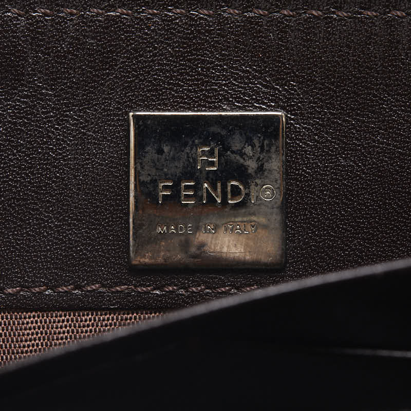 Fendi Zucca Round Fashner Long Wallet Brown Canvas Leather  Fendi