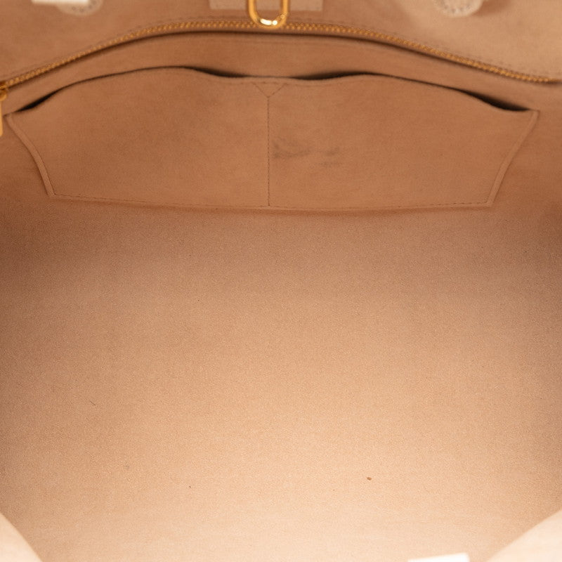 Louis Vuitton Monogram On The Go MM Handbag M46060 White PVC Leather  Louis Vuitton