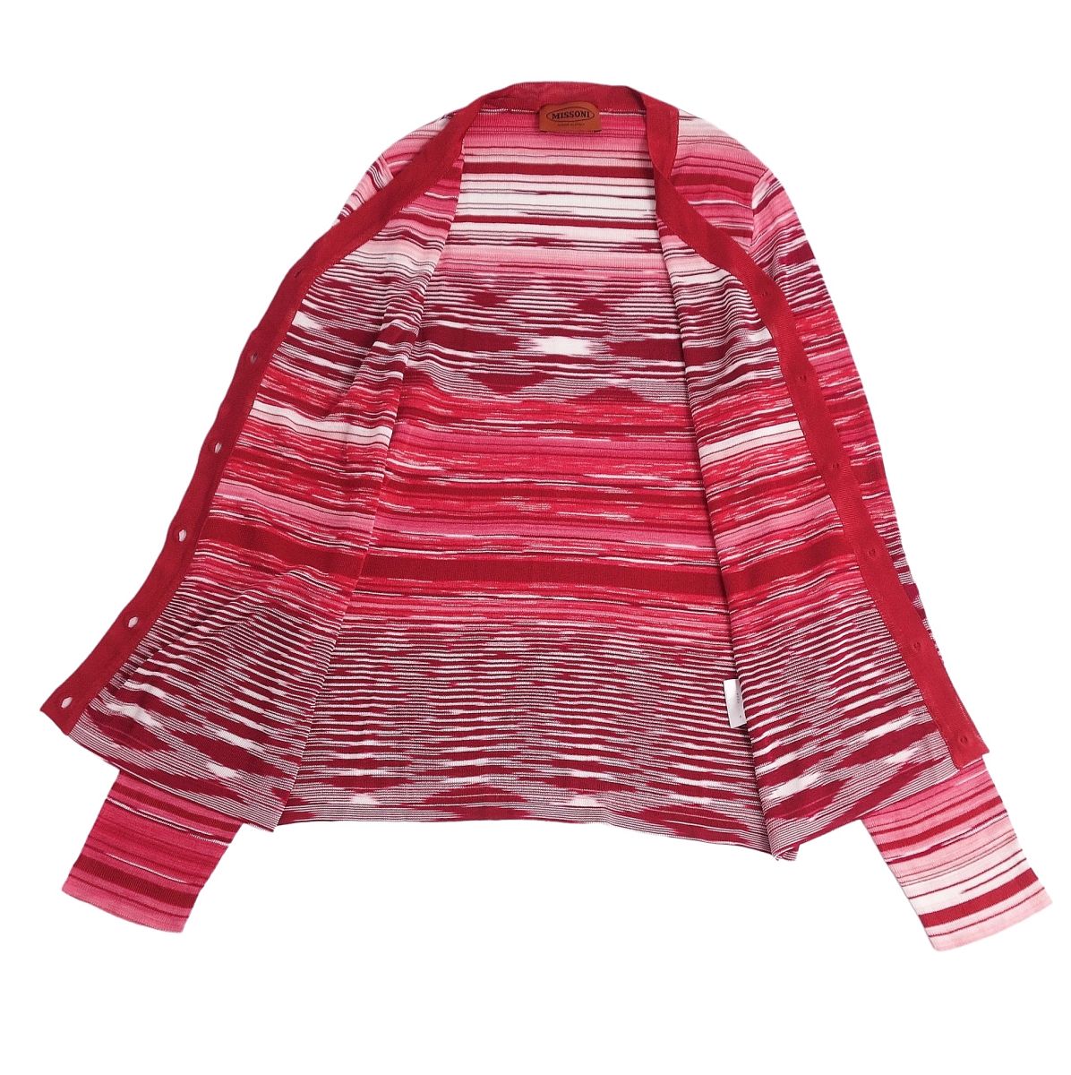 Missoni Nitted Cardigan Long Sleev Tops  42 (L Equivalent) Red