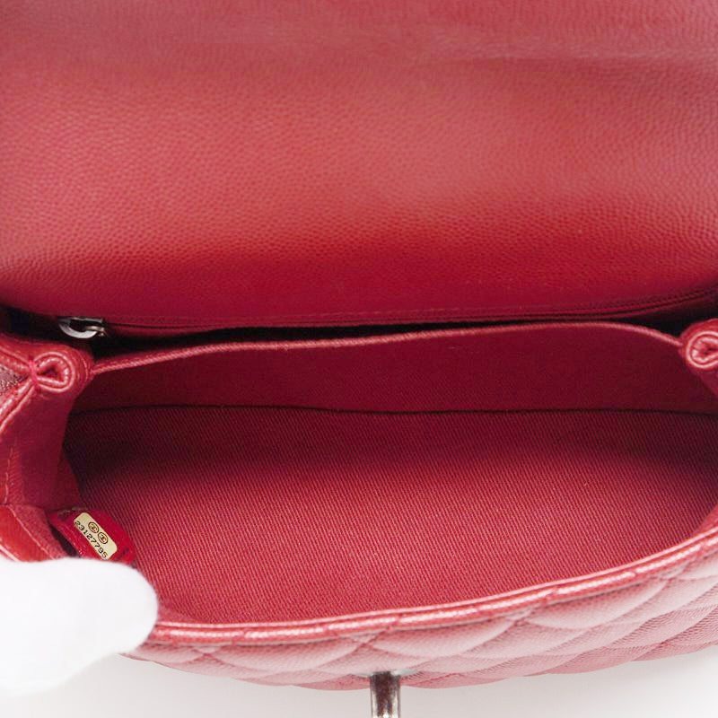 CHANEL Matrasse Coco Handle 2WAY Handbag Caviar S Red (Silver G ) Handbag  Shoulder Bag Ladies Handbag Hybrid 【 Delivery】 Netherlands Online