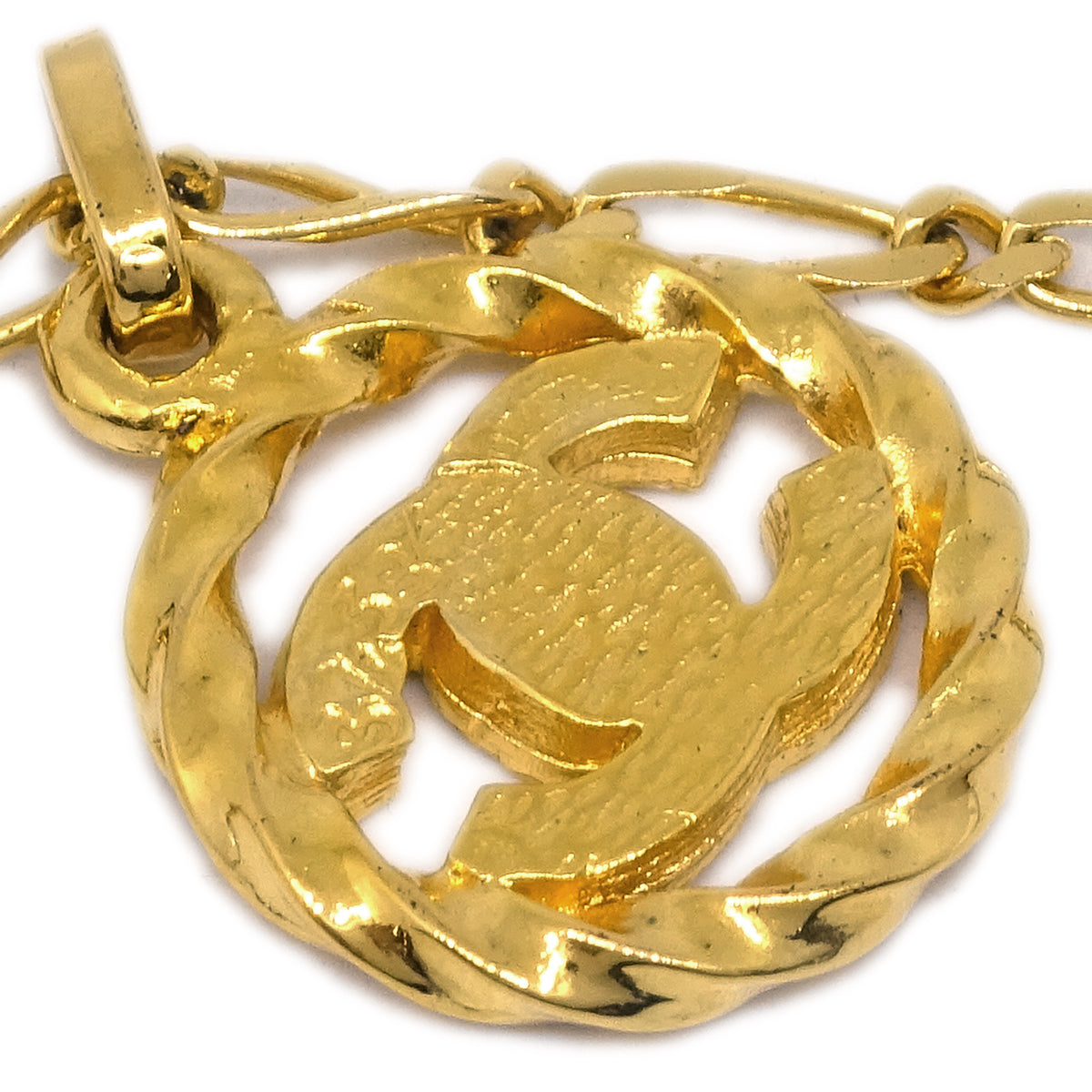Chanel CC Chain Pendant Necklace Rhinestone Gold 3438/1982