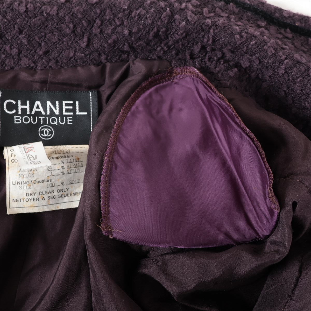 Chanel Coconut Button 93A Wool  Alpacca Jacket 34  Pearl P02242 Twid Handcuff