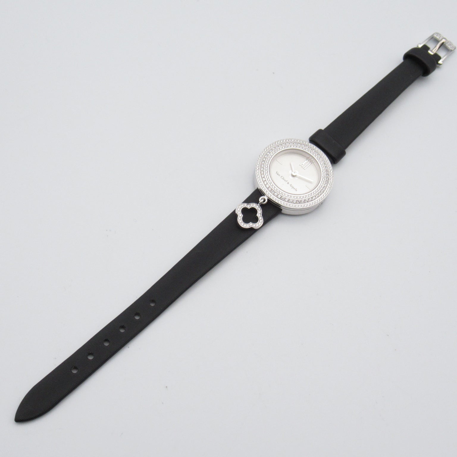 Van Cleef & Arpels Van Cleef & Arpels Charm Mini Watch Watch K18WG (White G) Leather Belt  Silver  VCARO29900