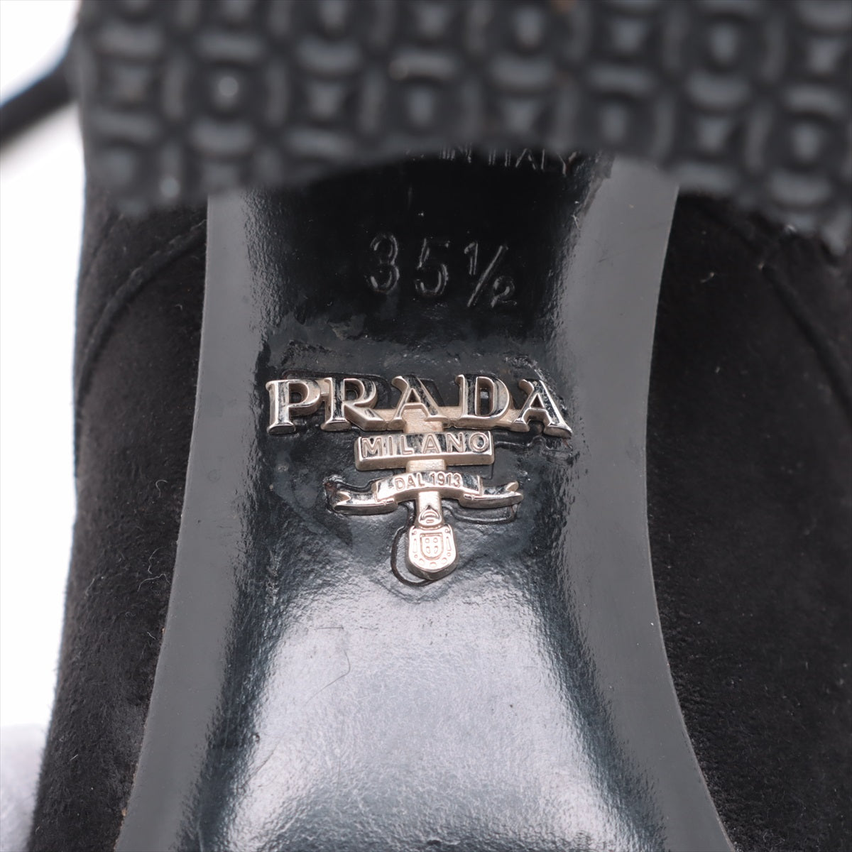 Prada Sweed Boots 35 1/2  Black Replaced Himo Lift