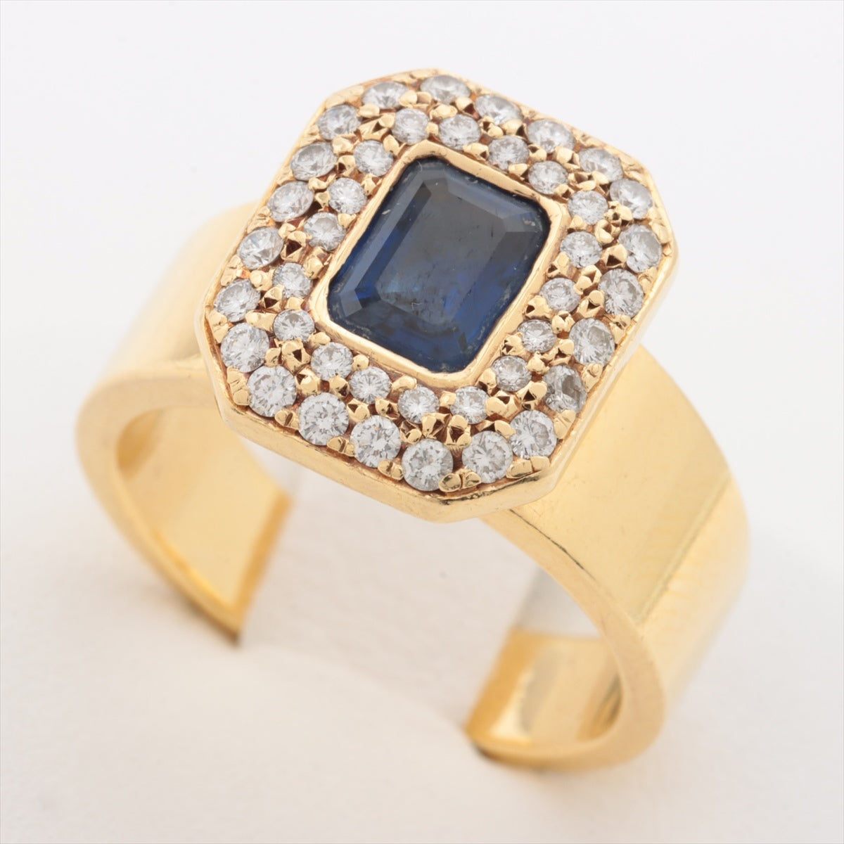Sapphire Diamond Ring K18 12.6g S1.05 0.38 E