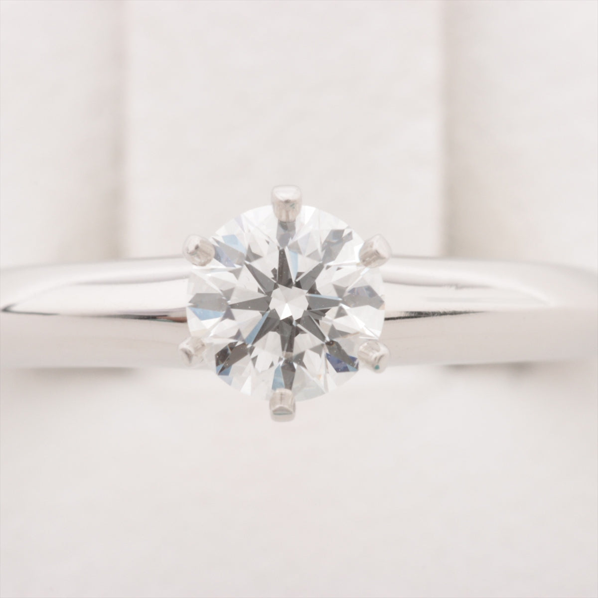 Tiffany Solitaire Diamond Ring Pt950 3.5g 0.41 E