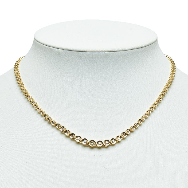 K18YG yellow g diamond 2.00ct tennis necklace necklace ladies