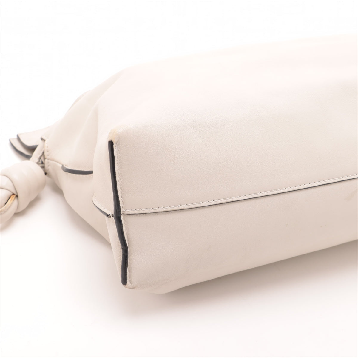 Loewe Flamenco Clutch Leather Shoulder Bag White Belt  Increased Expansion