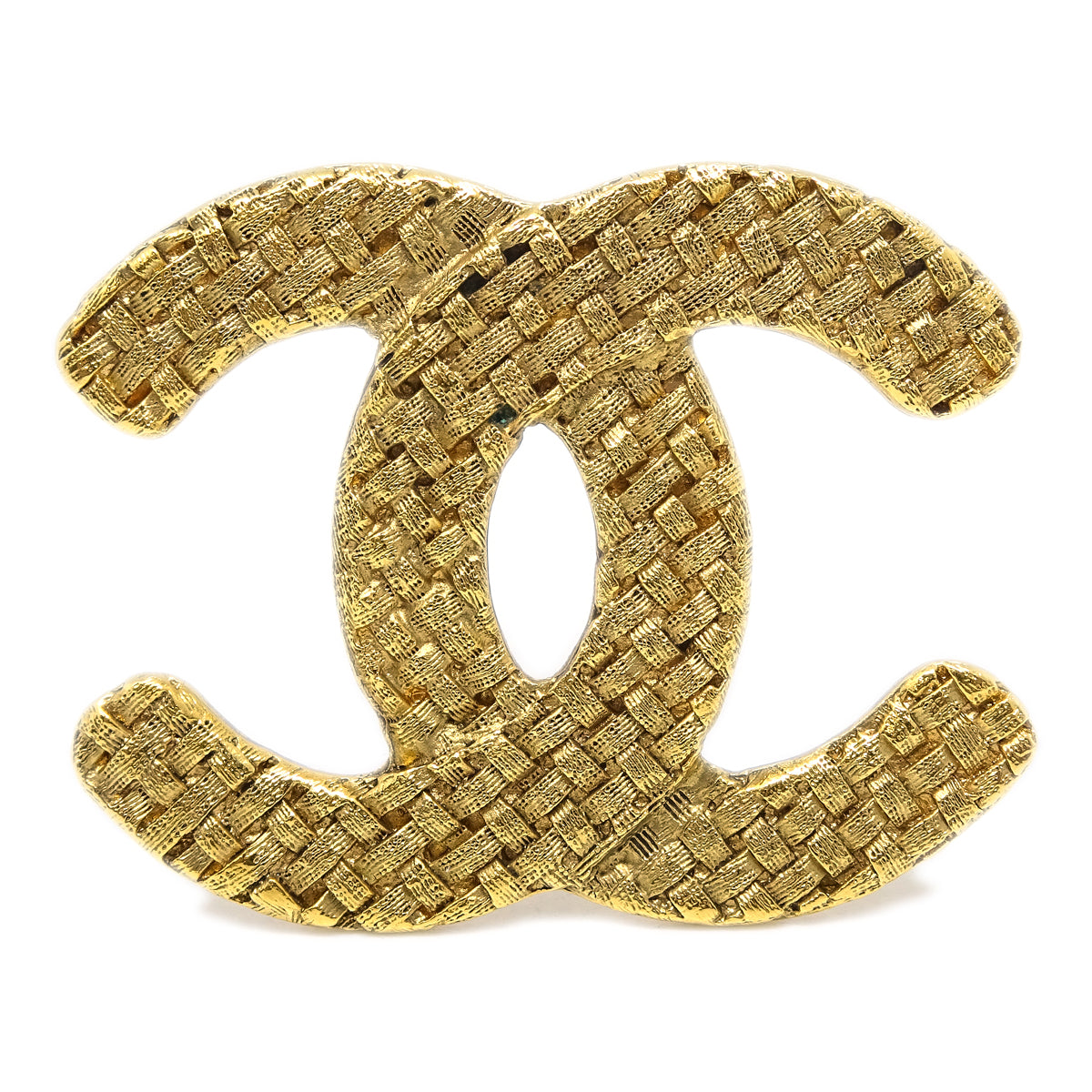Chanel CC Quilted Brooch Pin Gold 1262/29