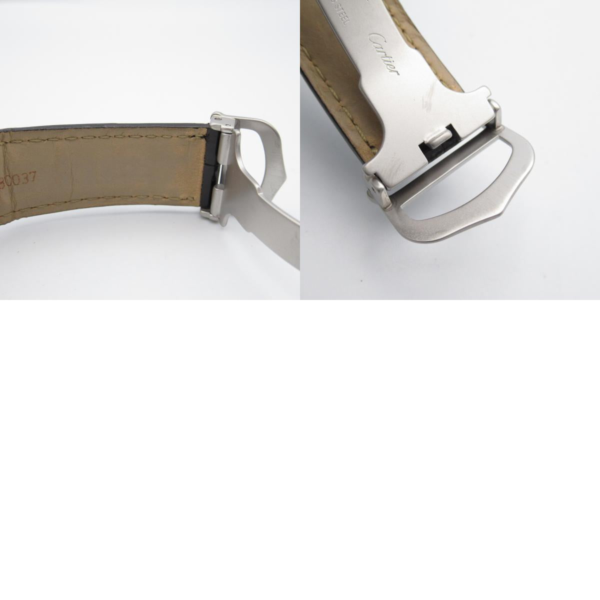 Cartier Cartier LM  Stainless Steel Leather Belt  Silver  W1016355