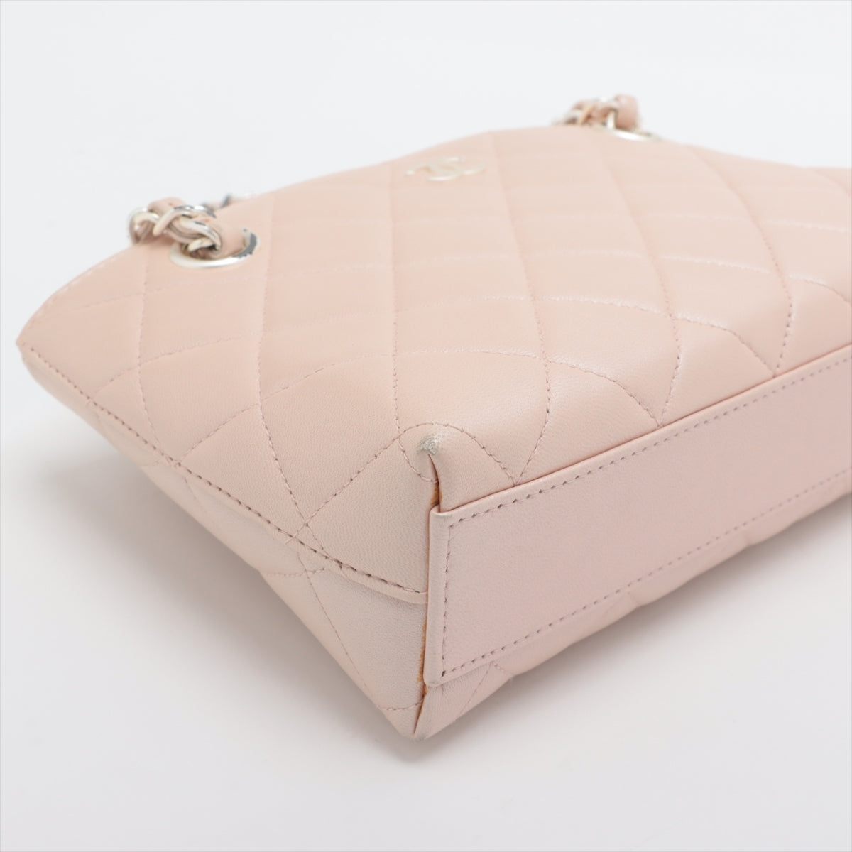 Chanel Matrasse Leather Chain Handbag Pink Silver G  6th