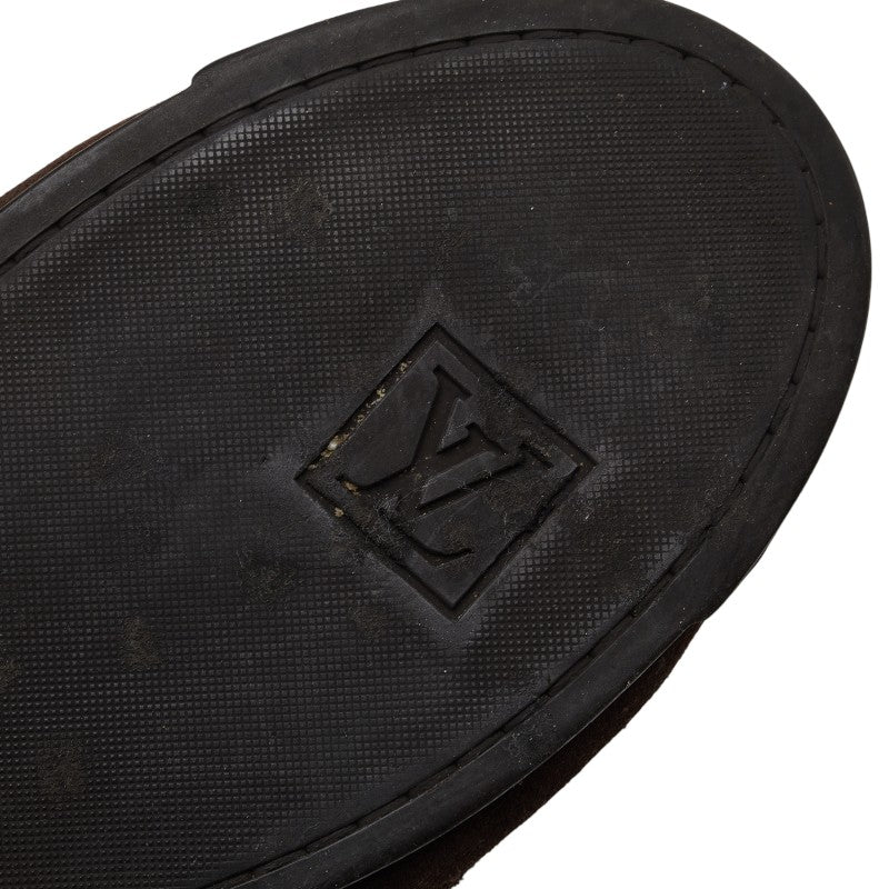 Louis Vuitton Monogram Sneaker Size 8 1/2 GO0047 Brown Blue Denim Sword Men Louis Vuitton