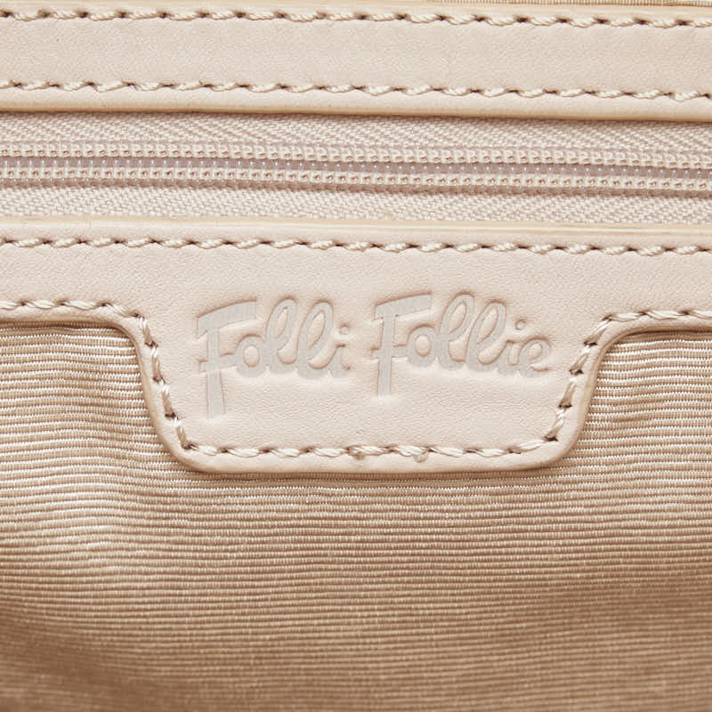 Folli Follie Logo Tasel Rucksack Backpack Pink Leather  Folli Follie