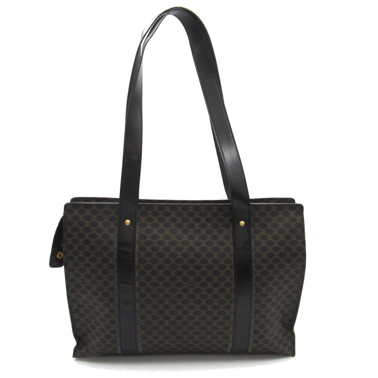 Celine Celine ping Bag Bag PVC Coated Linen  Black/Brown Linen