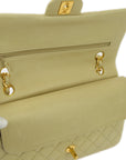 Chanel 1997-1999 Beige Lambskin Medium Classic Double Flap Bag