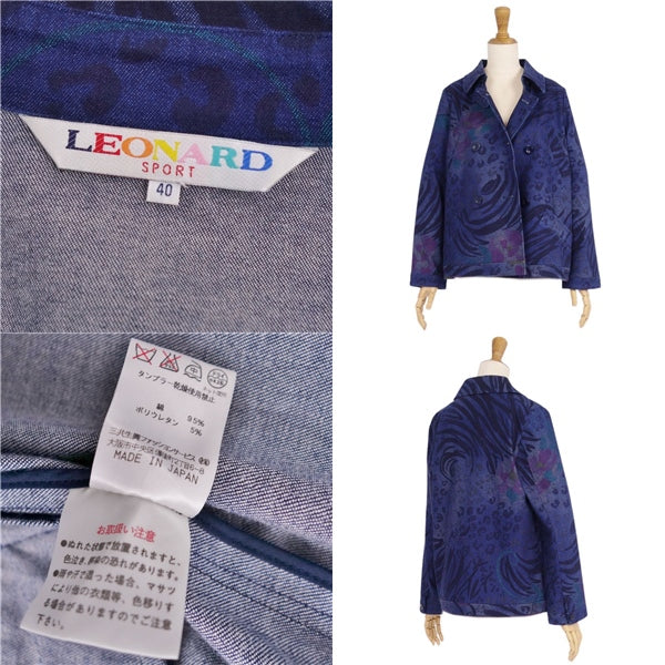 LEONARD SPORT Jacket Double Bristle Tin Strap Overshirt   40 (M equivalent) Blue