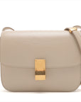 Celine Classic Box Leather Shoulder Bag Beige