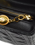 Christian Dior 1997 Black Lambskin Lady Dior Cannage 2way Handbag