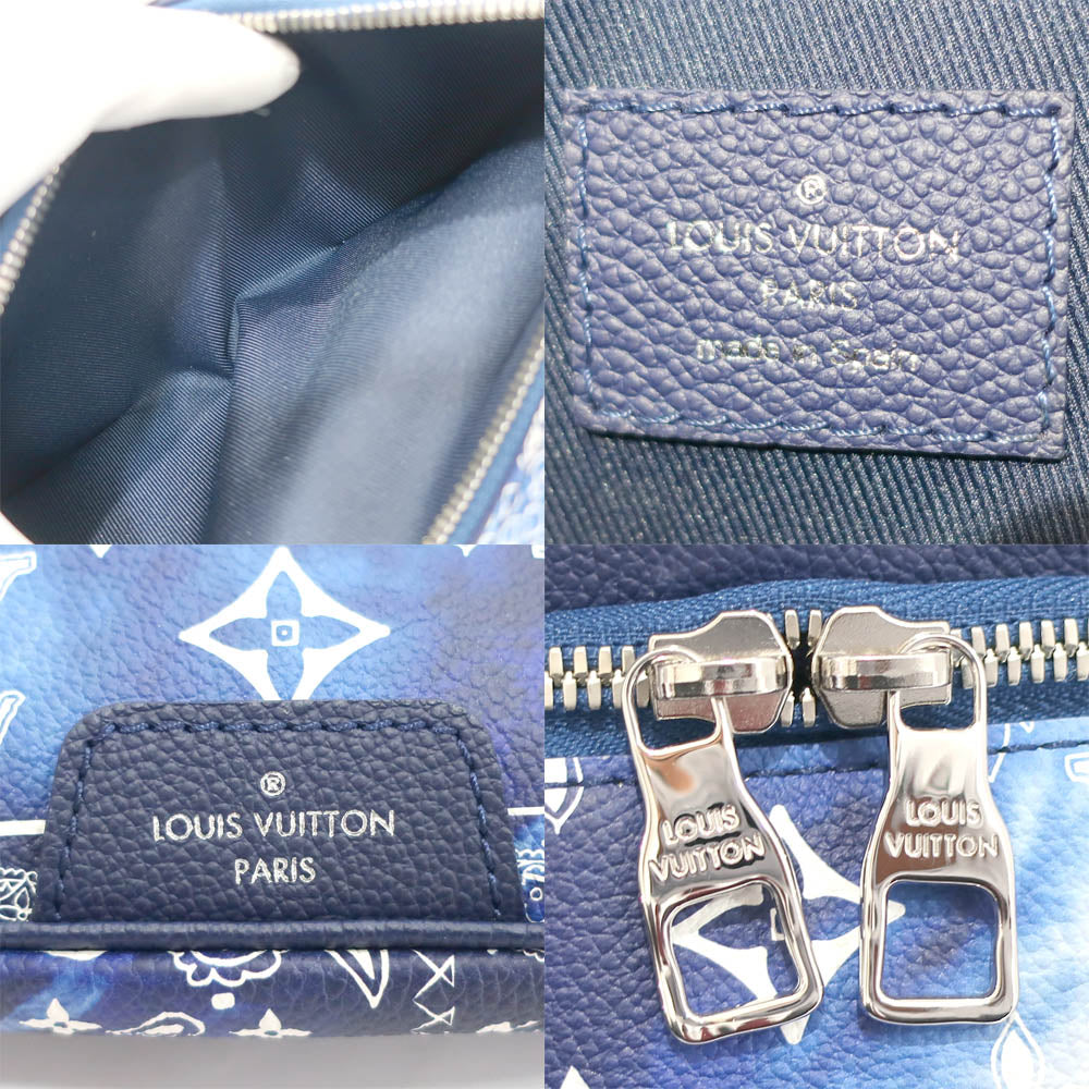 Louis Vuitton Body Bag M20587 Monogram Bandana Blue Silver G   Women Preservation Bag