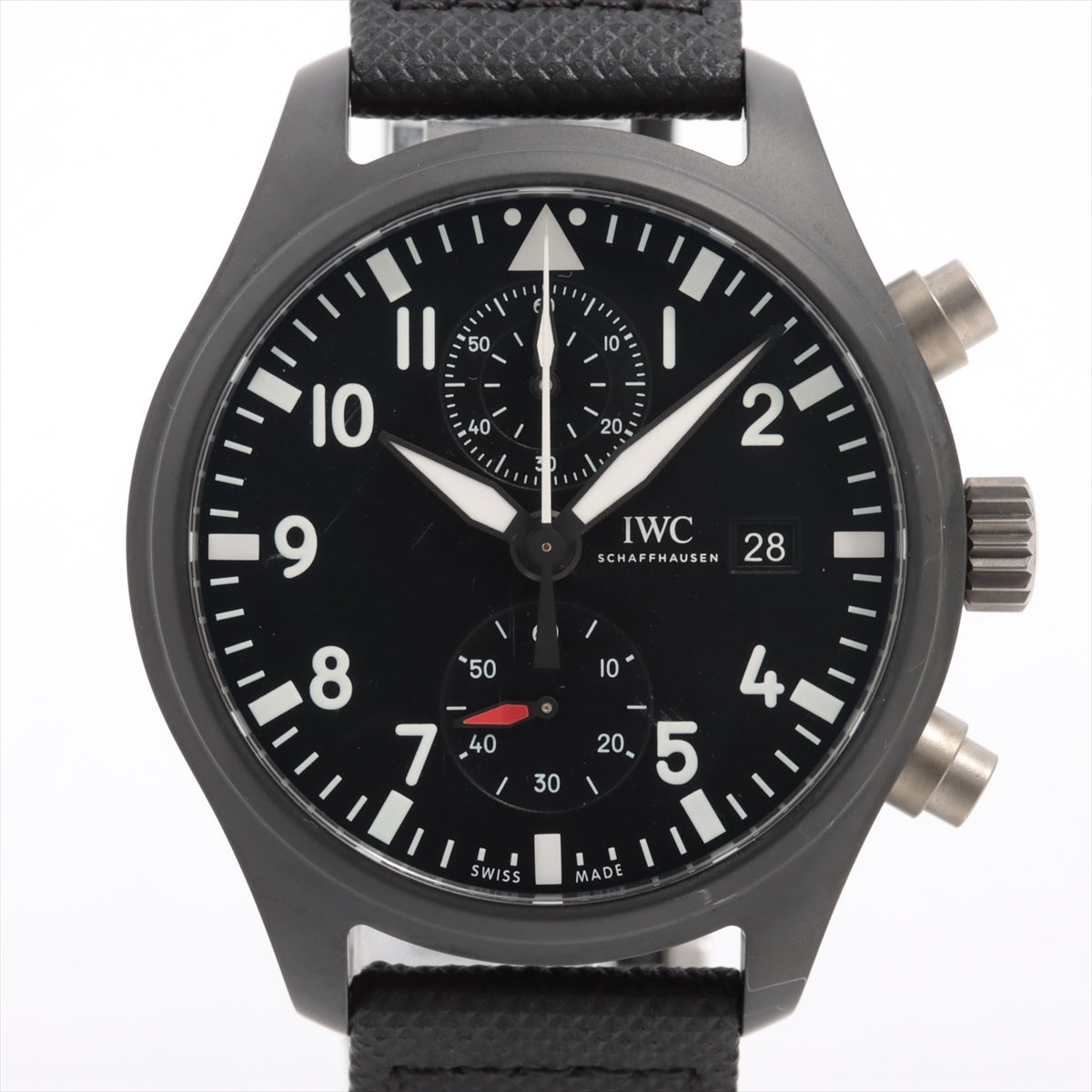 IWC Pilot Watch Chronograph Top Gun IW389001 TICE× Leather AT Black