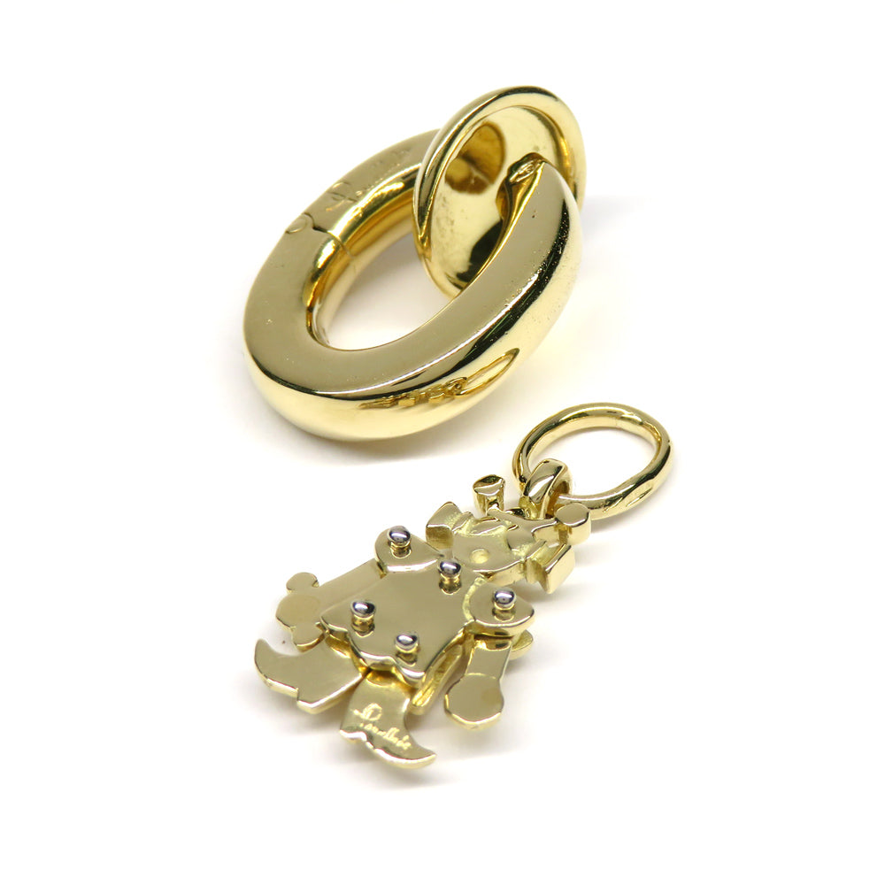 Pomerate Earring Queen 18KT 750 K18 YG Yellow G Hoop Charm One-sided  Jewelry Accessories Fine Art