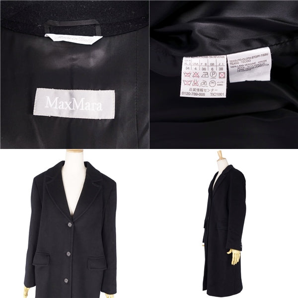 Max Mara Coat Chester Coat Wool Out  JI38 USA4 FB36 GB6 (equivalent to S) Black