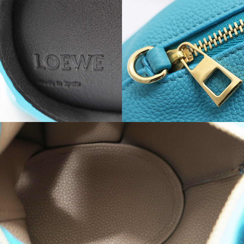 Loewe Elephant Bag Mini Turquoise Blue Shoulder Bag Elephant Leather Water Color G   Weddah