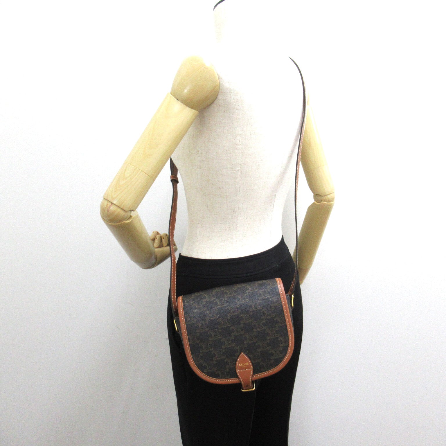 Celine Celine  Humidious Volcano Shoulder Bag PVC Coated Canvas Leather  Brown 191502BZJ.04LU