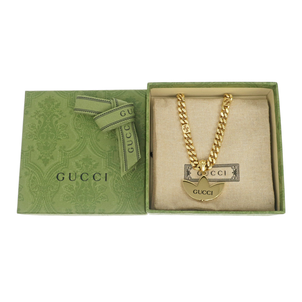 Gucci Adidas Collaborative necklace trophy chain g black 50cm pendant ladies men accessories