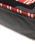 BALENCIAGA VALENCIAGA Navy Caba S Strip Tote Bag Handbag Canvas Leather Red Black  Pouch 339933
