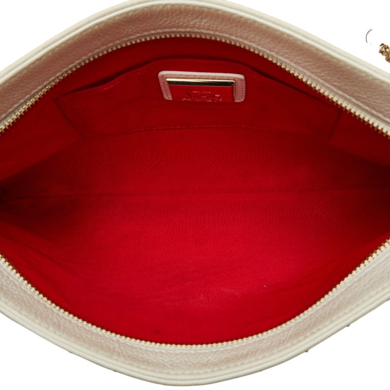 Christian Buttons Shoulder Bag 2WAY White Multicolor Leather  Christian Louboutin