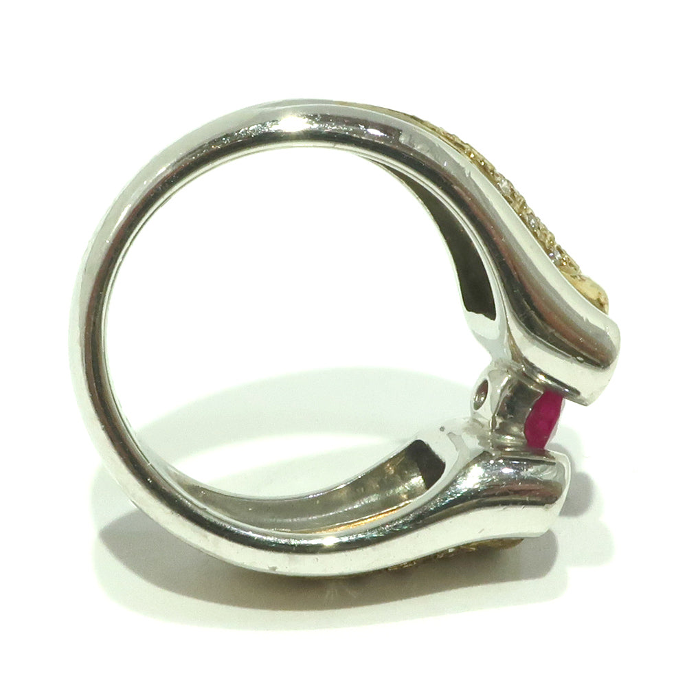 Jewelry accessory ring ring K18 yellow g pt900 diamond meter 0.884ct ru 0.75ct combi 11th ladies