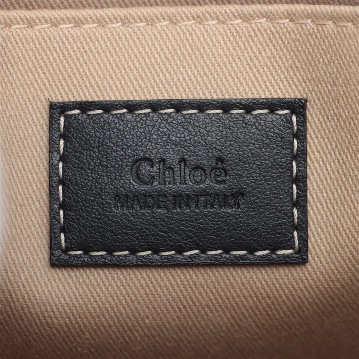 Chloe Woody Small Canvas  Leather Handbag Black or ed