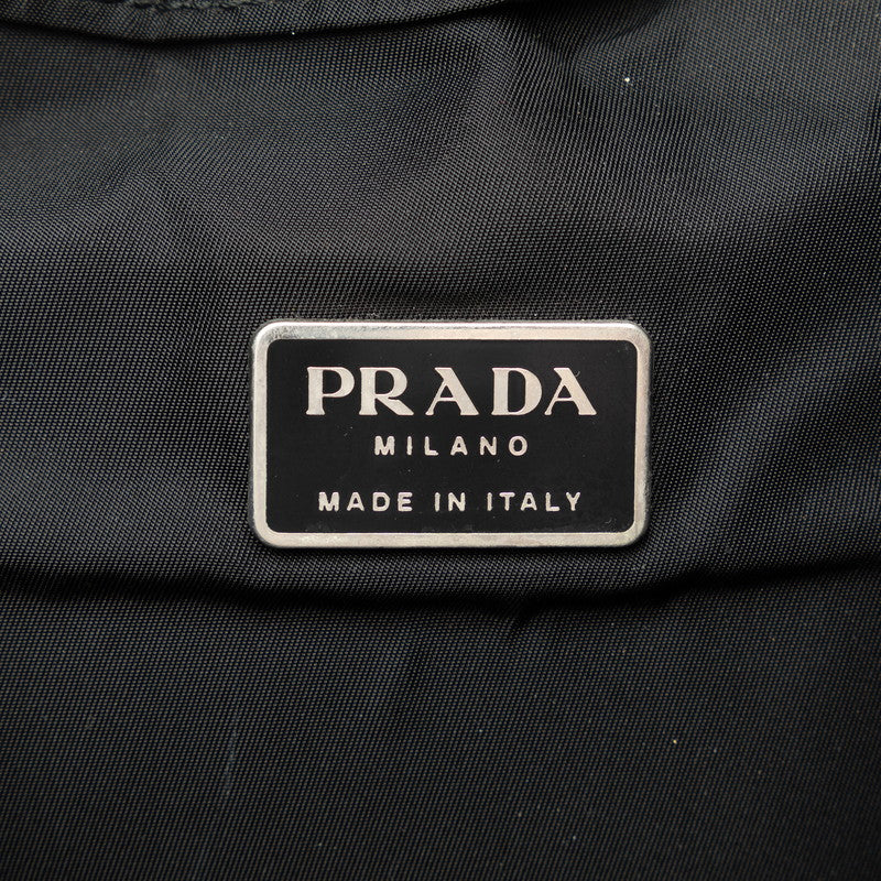 Prada 三角形徽標帆布背包 V153 黑色尼龍 Prada