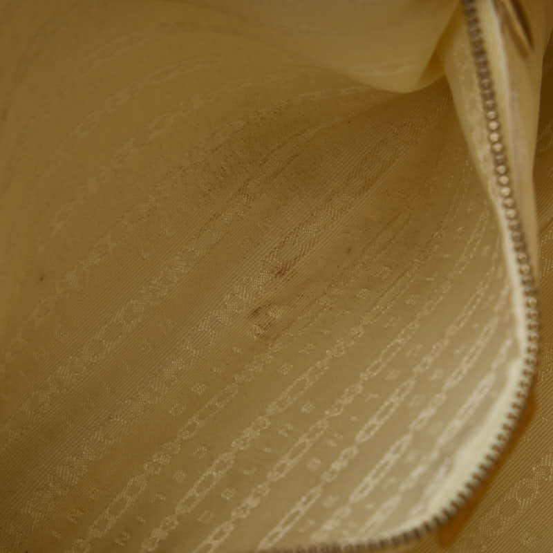 Celine Crocodile Pressing Handbag Tote Bag Beige Yellow Canvas Leather  Celine
