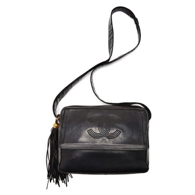 Chanel Coco One-Shoulder Bag  Fringes Black  Black (Golden Tools) Shoulder Bag   Ship Free Shipping] Xian Yama Online
