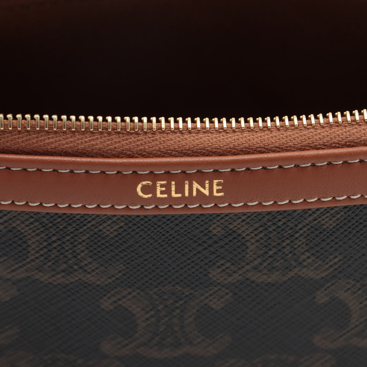 Celine f Chain  PVC Leather Chain Shoulder Bags Brown