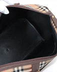Burberry Nova Check Canvas  Leather Boston Bag Beige × Brown Burberry