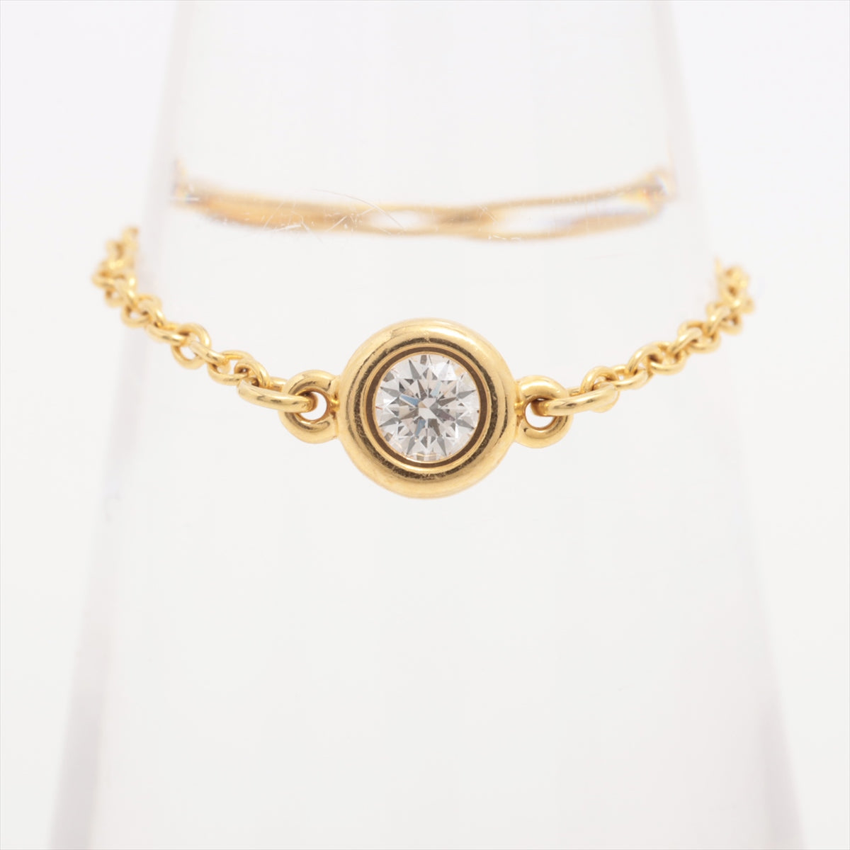 Tiffany Bazaar 1P diamond ring 750 (YG) 0.6g diameter approximately 4.41mm