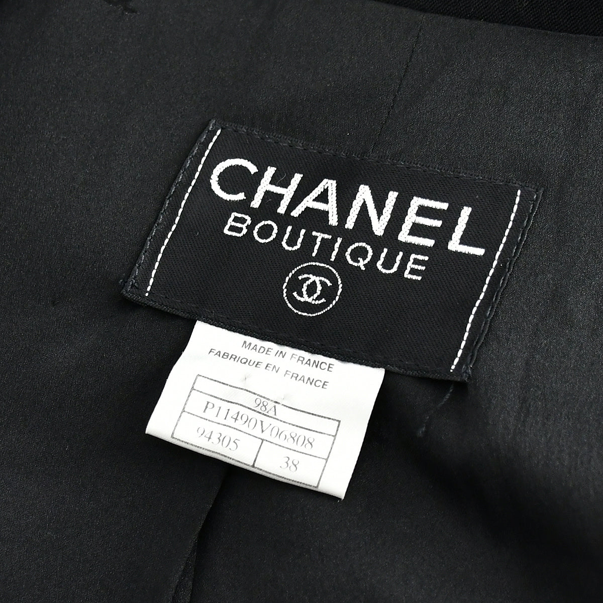 Chanel Double Breasted Jacket Black 98A 