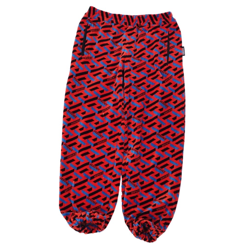 Versace VERSACE  Jacket Pants Total Pill Cotton  Made in Italy 36 (S equivalent) Red/Black/Blue