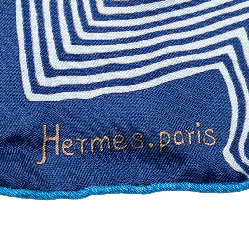 Hermes Carré 45 COUPONS INDIENS Indian  Blue Multicolor Silk  Hermes