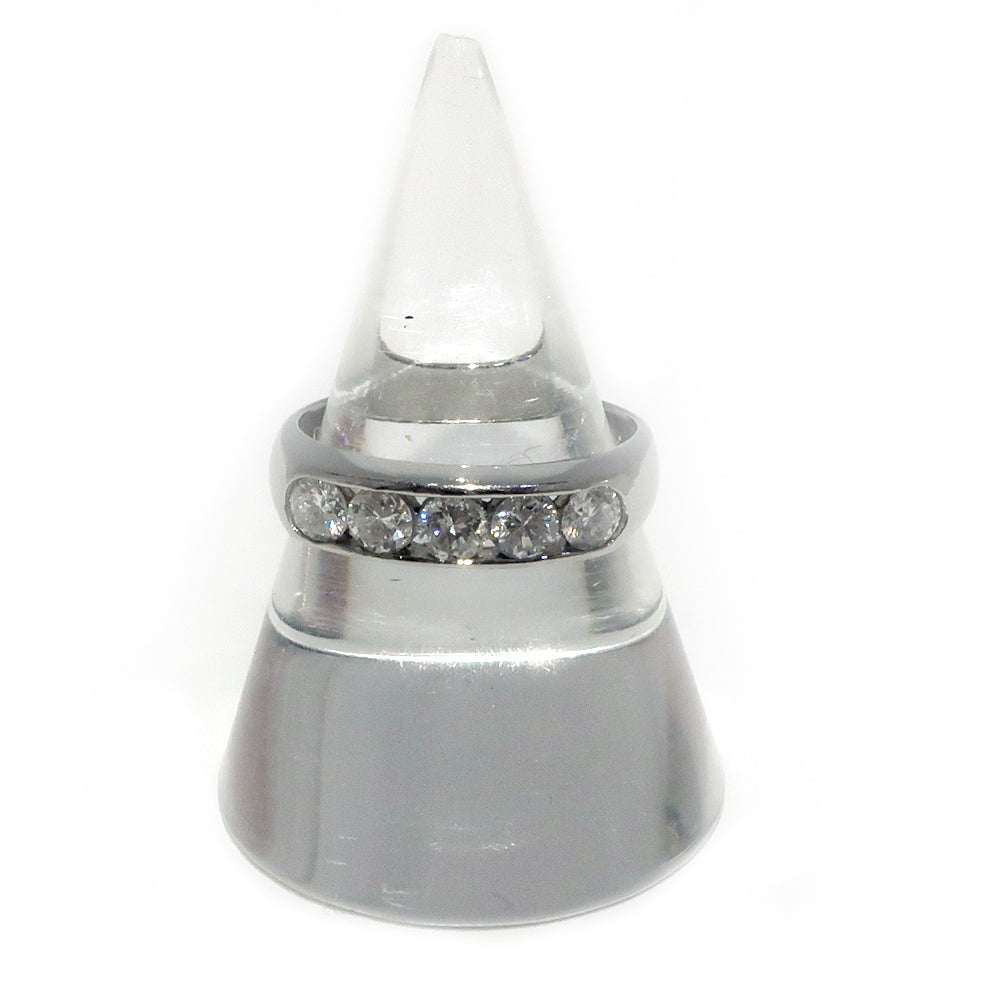 Jewelry Accessories Ring Pt850 Platinum 3.8g 11 . 0.64ct  Mens 5 Stones