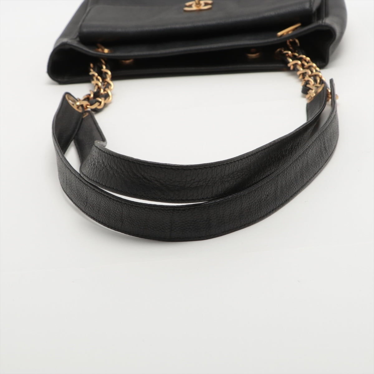 Chanel Coco Caviar S Tote Bag Black Gold  4th