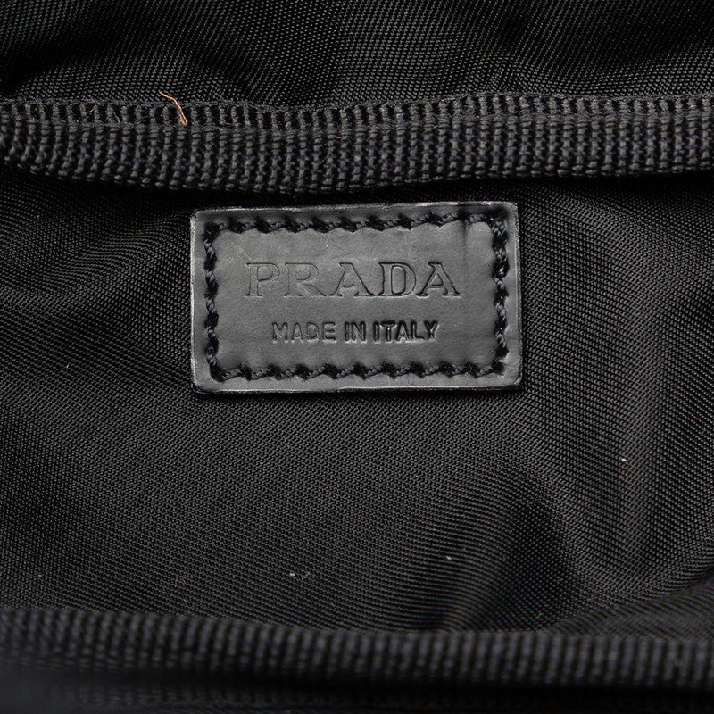 Prada Triangle Logo  Pouch 1N0726 Black Nylon Leather  Prada