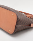 Celine Macadam PVC Leather Handbag Brown