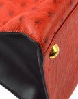 Hermes * Rouge Vif Ostrich Himalaya Handbag