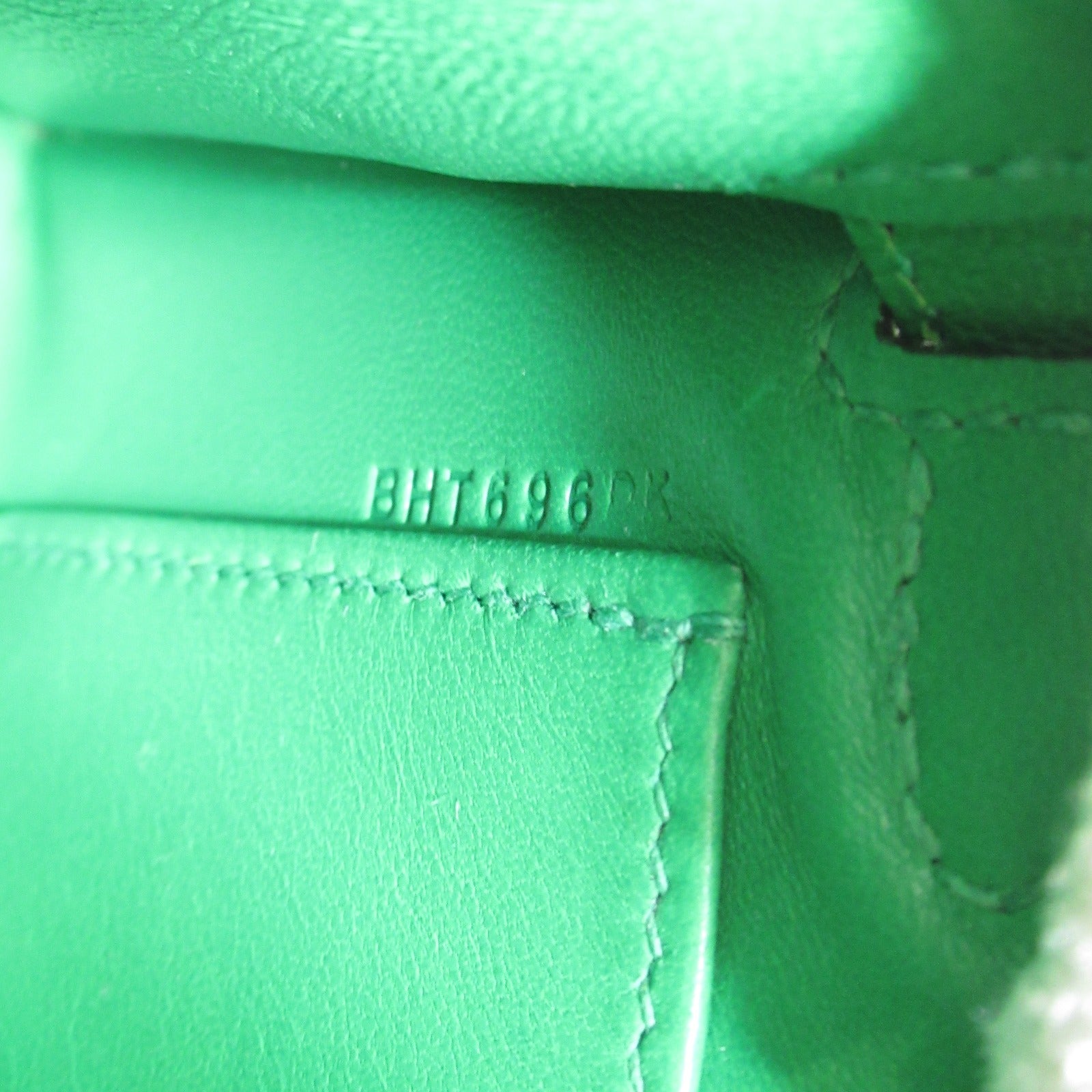 Hermes Hermes Mini 2 2w Shoulder Bag External Sewing 2way Shoulder Bag Leather S  Green 084743CC
