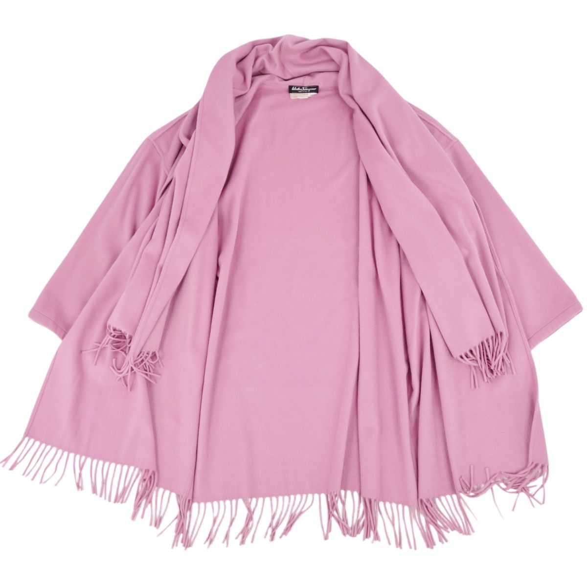 Salvatore Ferragamo Coat Buttonless Cashmereia 100%   Free Pink