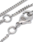 Chanel Silver Necklace Pendant Rhinestone B11P
